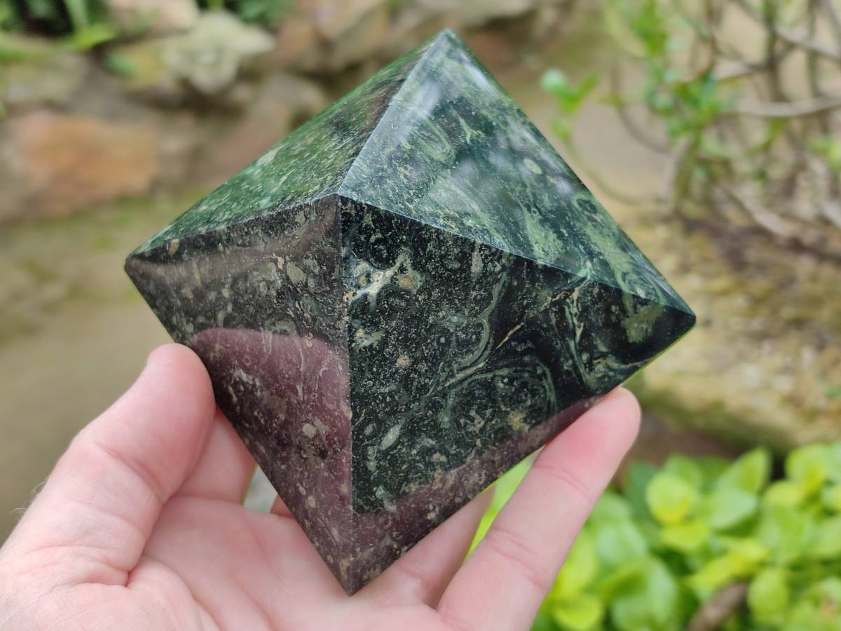 Polished Stromatolite Pyramids x 3 From Katsepy, Madagascar - Toprock Gemstones and Minerals 