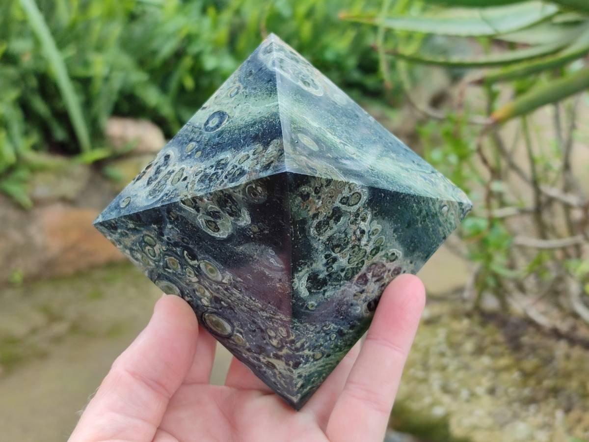 Polished Stromatolite Pyramids x 3 From Katsepy, Madagascar - Toprock Gemstones and Minerals 