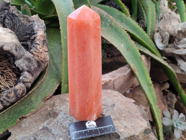 Polished Orange Twist Calcite Tower x 1 From Maevantanana, Madagascar