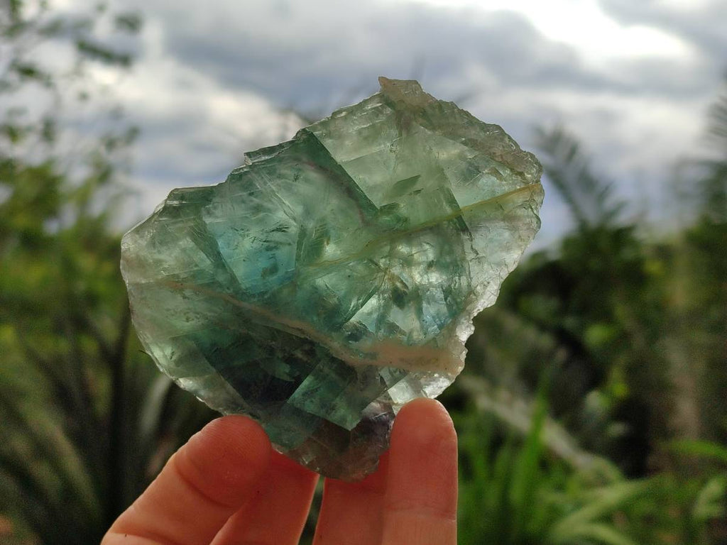 Polished On One Side Watermelon Fluorite Slices x 6 From Uis, Namibia - Toprock Gemstones and Minerals 