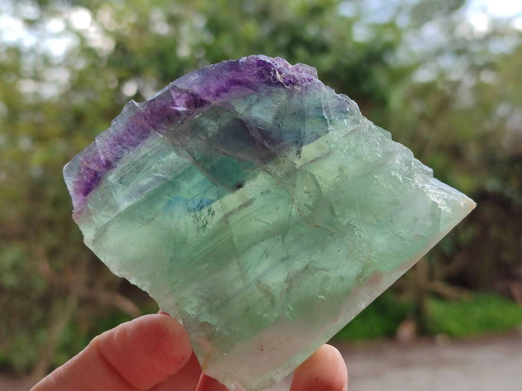 Polished On One Side Watermelon Fluorite Slices x 6 From Uis, Namibia - Toprock Gemstones and Minerals 