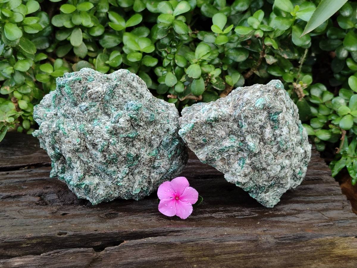 Natural Emerald Mica 'Mutokolite' Cobbed Specimens x 2 From Mutoko, Zimbabwe - Toprock Gemstones and Minerals 
