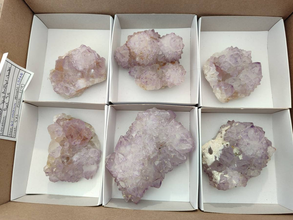 Natural Sunburst Amethyst Spirit Quartz Clusters x 6 From Boekenhouthoek, South Africa - Toprock Gemstones and Minerals 