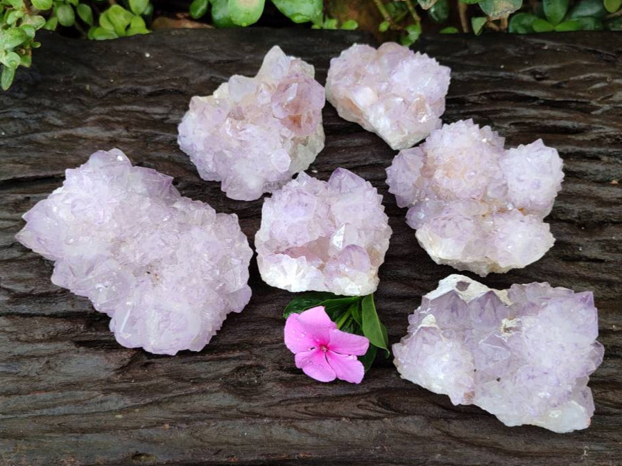 Natural Sunburst Amethyst Spirit Quartz Clusters x 6 From Boekenhouthoek, South Africa - Toprock Gemstones and Minerals 