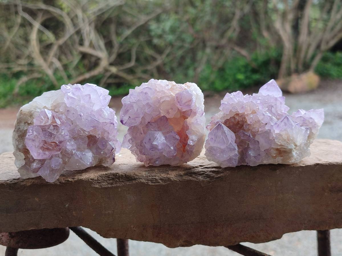 Natural Sunburst Amethyst Spirit Quartz Clusters x 6 From Boekenhouthoek, South Africa - Toprock Gemstones and Minerals 