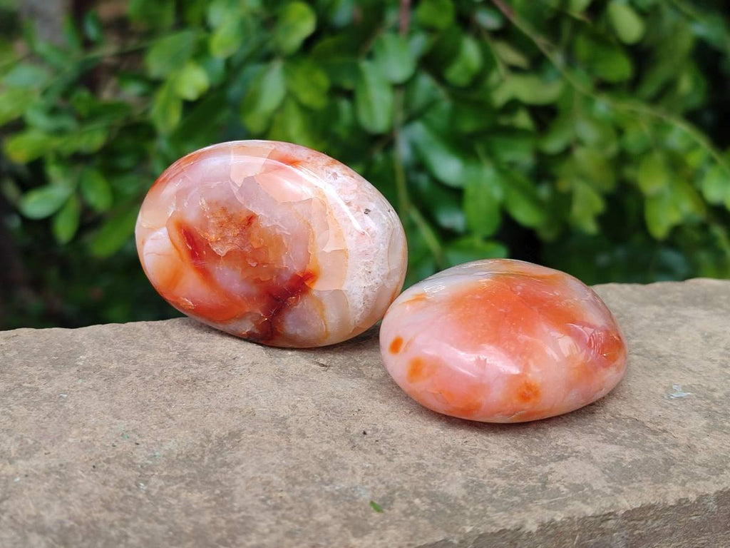 Polished Carnelian Agate Gemstone Galets x 20 From Madagascar - Toprock Gemstones and Minerals 
