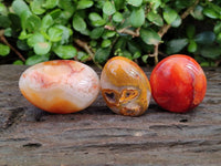 Polished Carnelian Agate Gemstone Galets x 20 From Madagascar