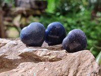 Polished Lazulite Hearts x 35 From Madagascar
