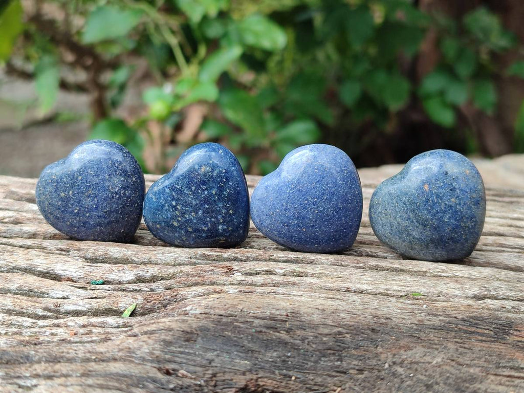 Polished Lazulite Hearts x 35 From Madagascar - Toprock Gemstones and Minerals 