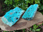Natural Drusy Coated Chrysocolla With Malachite Specimens x 3 From Lupoto Mine, Congo - Toprock Gemstones and Minerals 