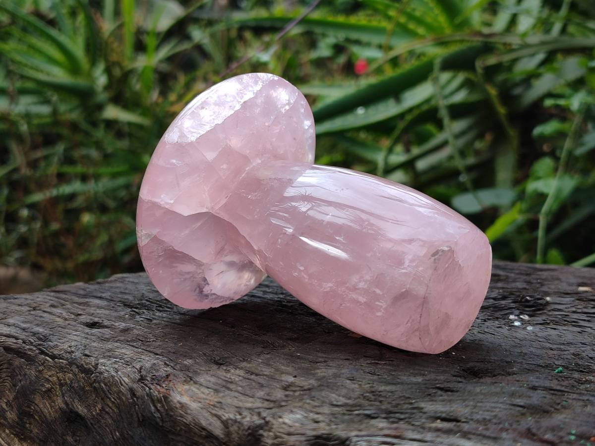 Polished Large Rose Quartz Mushrooms x 4 From Madagascar - Toprock Gemstones and Minerals 