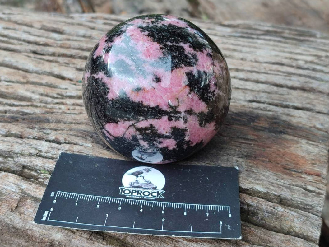 Polished Rhodonite Spheres x 2 From Ambindavato, Madagascar - Toprock Gemstones and Minerals 