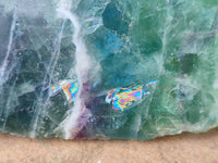 Polished On One Side Watermelon Fluorite Slices x 2 From Uis, Namibia