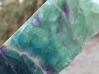 Polished On One Side Watermelon Fluorite Slices x 2 From Uis, Namibia