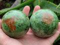 Polished Green Chrysoprase Spheres x 4 From Madagascar - Toprock Gemstones and Minerals 
