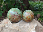 Polished Green Chrysoprase Spheres x 4 From Madagascar - Toprock Gemstones and Minerals 