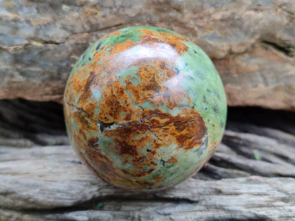 Polished Green Chrysoprase Spheres x 4 From Madagascar - Toprock Gemstones and Minerals 