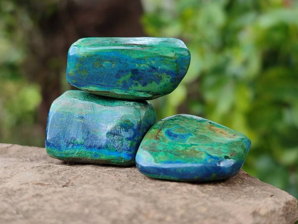 Polished Azurite And Flower Banded Malachite Free Forms x 97 From Congo - Toprock Gemstones and Minerals 