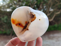Polished Banded Agate Hearts x 6 From Madagascar