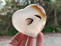Polished Banded Agate Hearts x 6 From Madagascar