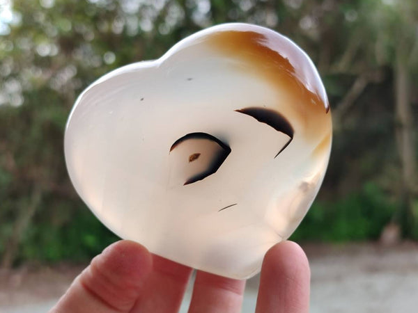 Polished Banded Agate Hearts x 6 From Madagascar