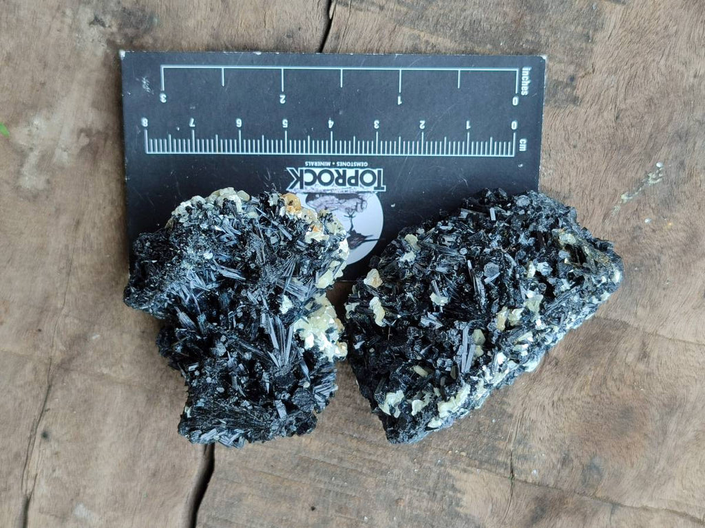 Natural Schorl Black Tourmaline Specimens x 12 From Erongo, Namibia - Toprock Gemstones and Minerals 