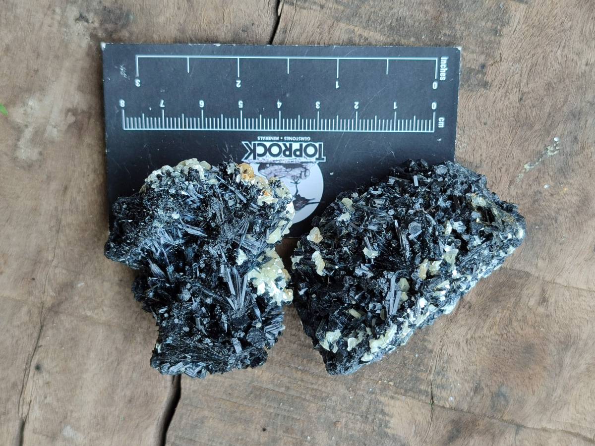 Natural Schorl Black Tourmaline Specimens x 12 From Erongo, Namibia - Toprock Gemstones and Minerals 