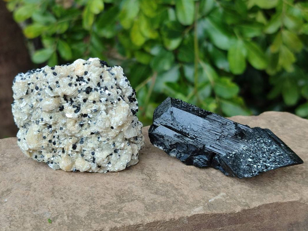 Natural Schorl Black Tourmaline Specimens x 12 From Erongo, Namibia - Toprock Gemstones and Minerals 