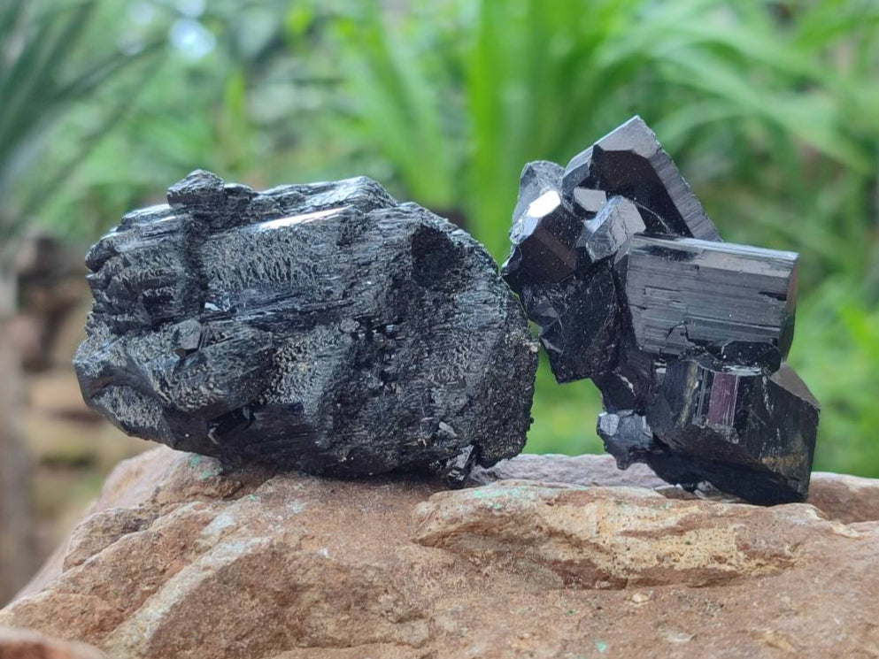Natural Schorl Black Tourmaline Specimens x 12 From Erongo, Namibia - Toprock Gemstones and Minerals 