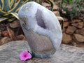 Polished Blue Lace Agate Standing Free Form x 1 From Nsanje, Malawi - Toprock Gemstones and Minerals 