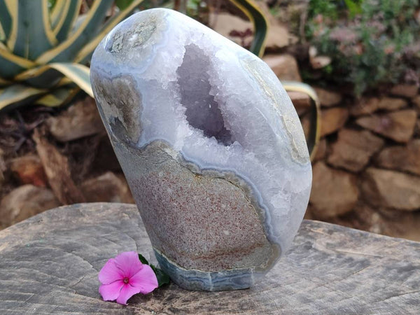 Polished Blue Lace Agate Standing Free Form x 1 From Nsanje, Malawi