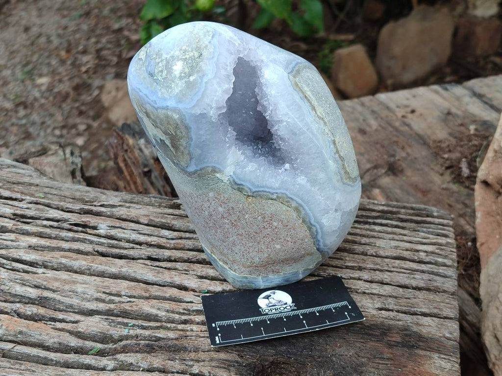 Polished Blue Lace Agate Standing Free Form x 1 From Nsanje, Malawi - Toprock Gemstones and Minerals 