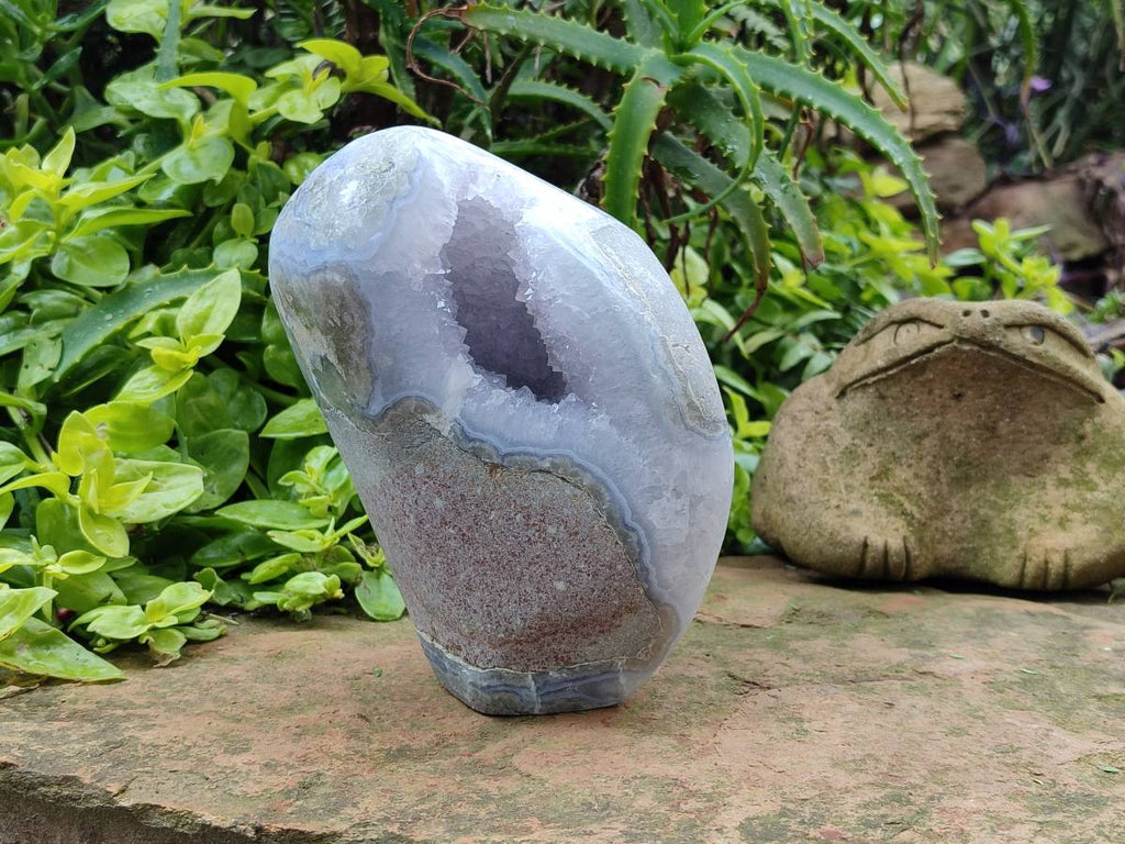 Polished Blue Lace Agate Standing Free Form x 1 From Nsanje, Malawi - Toprock Gemstones and Minerals 
