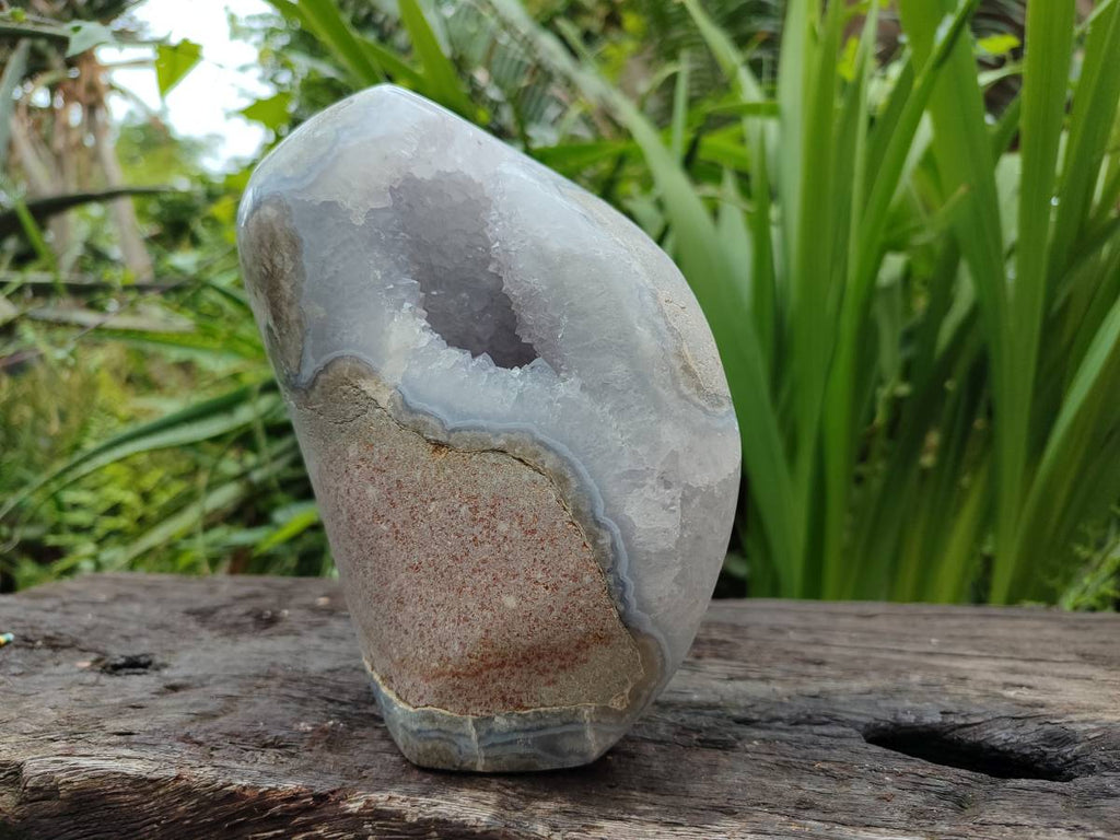 Polished Blue Lace Agate Standing Free Form x 1 From Nsanje, Malawi - Toprock Gemstones and Minerals 
