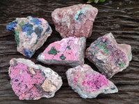 Natural Salrose Cobaltion Dolomite with Various Inclusions x 6 From Kakanda, Congo