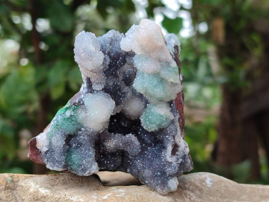 Natural Drusy Ball Malachite On Dolomite Specimens x 3 From Mindingi Mine, Kambove, Congo - Toprock Gemstones and Minerals 