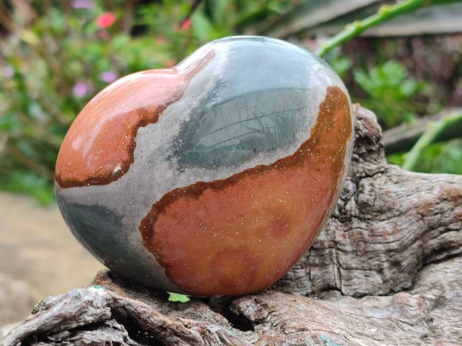 Polished Polychrome Jasper Hearts x 6 From NW Coast, Madagascar - Toprock Gemstones and Minerals 