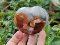 Polished Polychrome Jasper Hearts x 6 From NW Coast, Madagascar