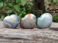 Polished Polychrome Jasper Hearts x 6 From NW Coast, Madagascar