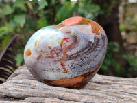 Polished Polychrome Jasper Hearts x 6 From NW Coast, Madagascar