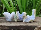 Natural Blue Lace Agate Geode Specimens x 12 From Nsanje, Malawi - Toprock Gemstones and Minerals 
