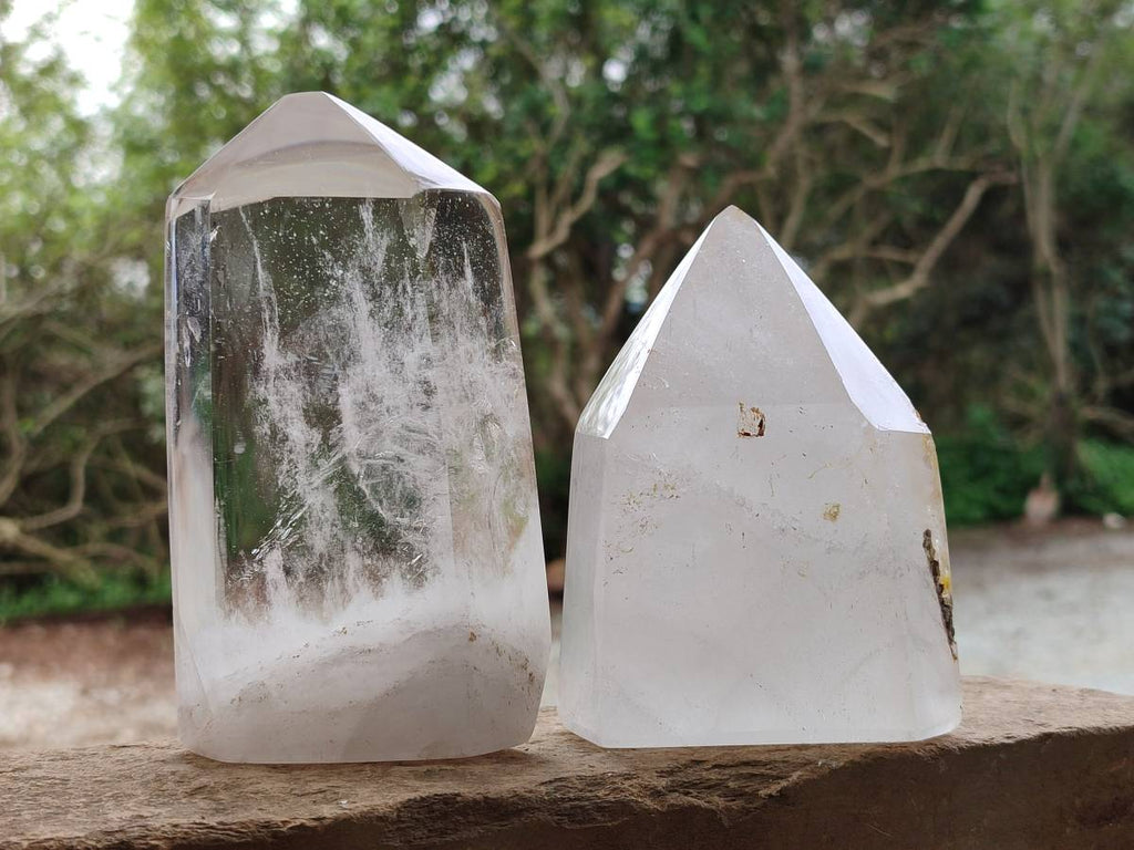 Polished Clear Quartz Crystals x 2 From Madagascar - Toprock Gemstones and Minerals 