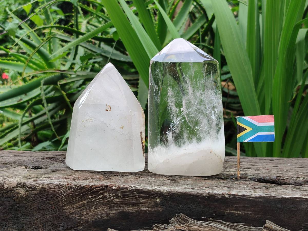Polished Clear Quartz Crystals x 2 From Madagascar - Toprock Gemstones and Minerals 