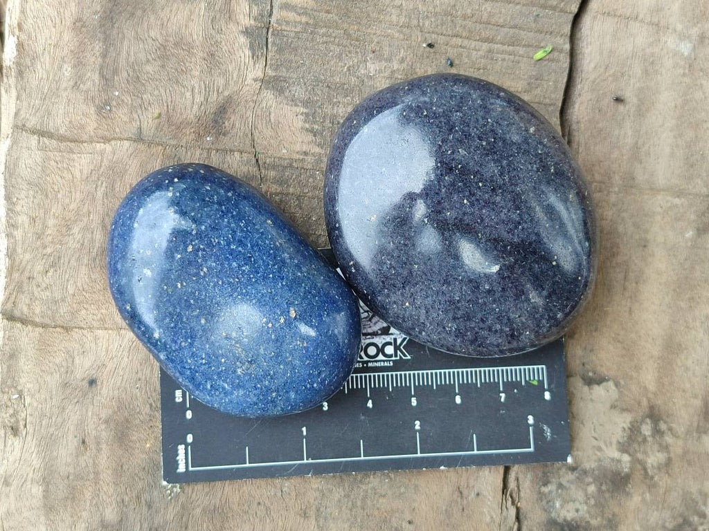 Polished Lazulite Galets x 24 From Madagascar - Toprock Gemstones and Minerals 