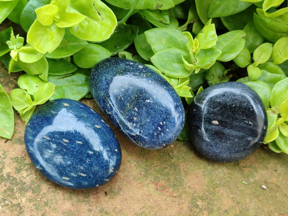 Polished Lazulite Galets x 24 From Madagascar - Toprock Gemstones and Minerals 