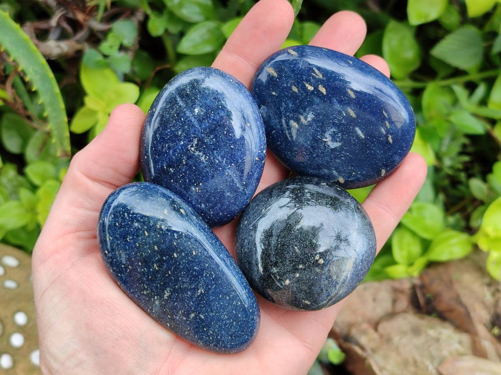 Polished Lazulite Galets x 24 From Madagascar - Toprock Gemstones and Minerals 
