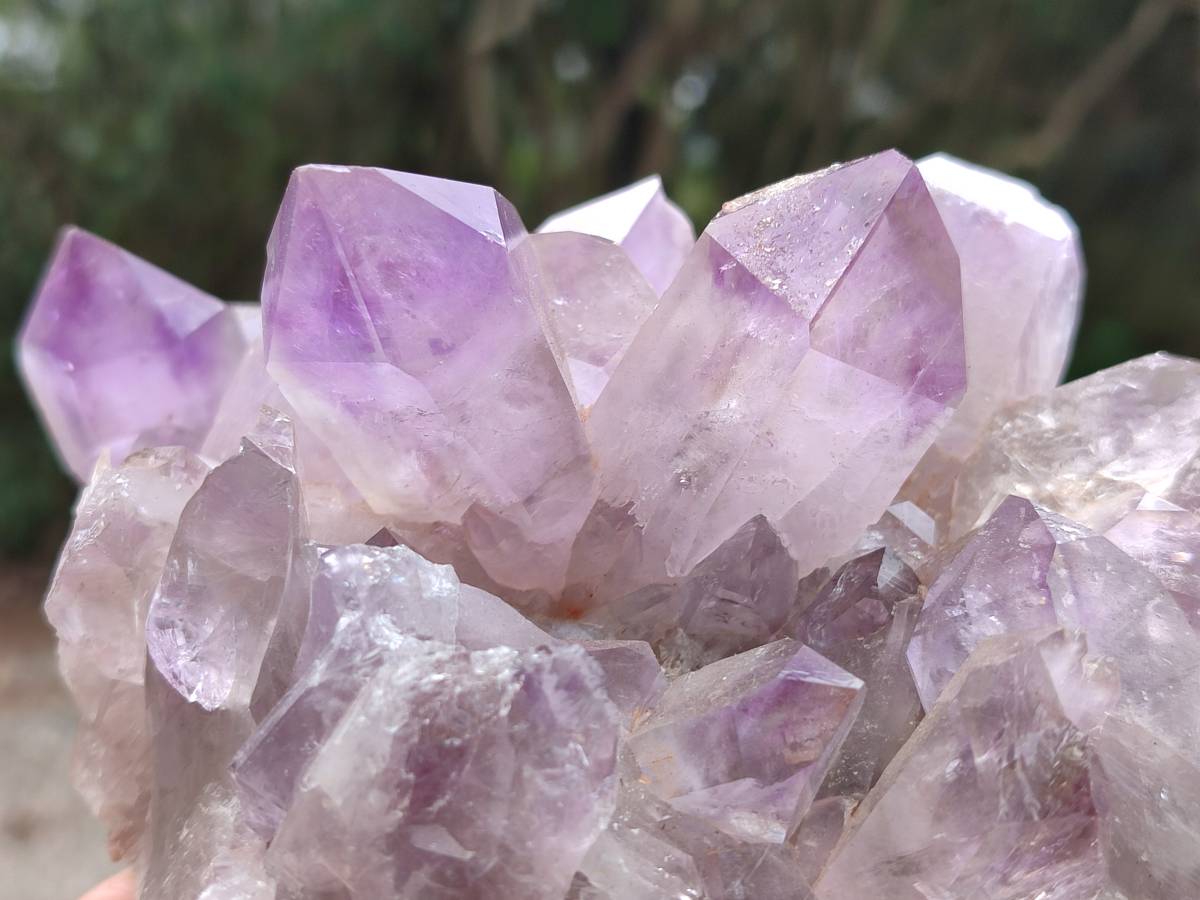 Natural Jacaranda Amethyst Quartz Crystal Clusters x 2 From Mumbwa, Zambia - Toprock Gemstones and Minerals 