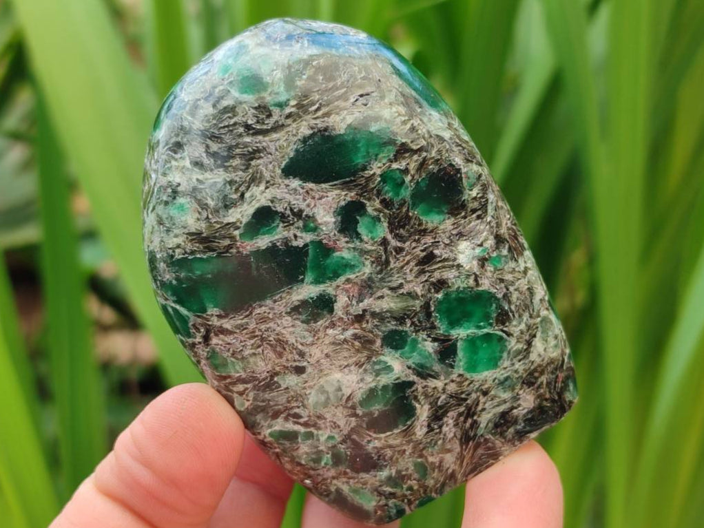 Polished Emerald Mica 'Mutokolite' Standing Free Forms x 6 From Mutoko, Zimbabwe - Toprock Gemstones and Minerals 