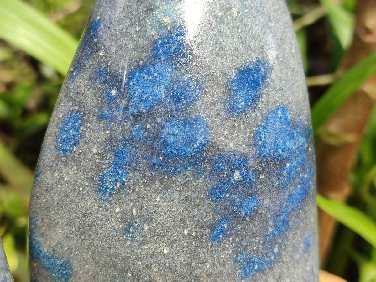 Polished Blue Spotted Spinel in Quartz Standing Free Form x 2 From Madagascar - Toprock Gemstones and Minerals 