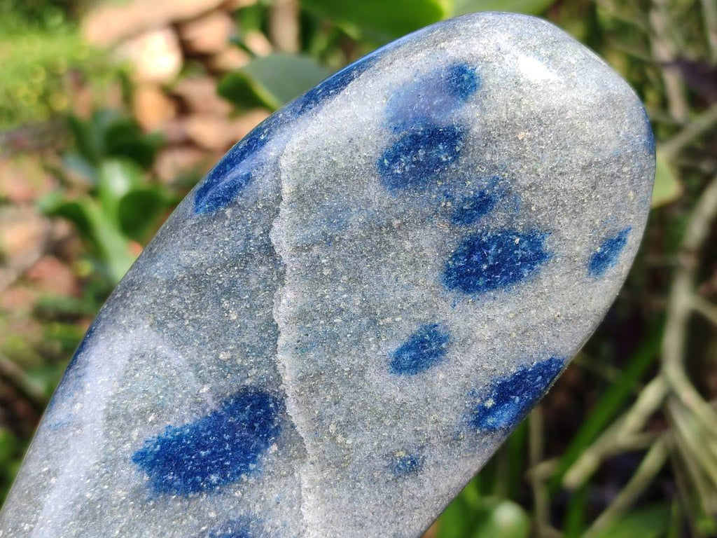 Polished Blue Spotted Spinel in Quartz Standing Free Form x 2 From Madagascar - Toprock Gemstones and Minerals 